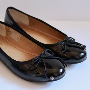 Ralph Lauren Kids NELLIE Ballet Flat Shoes Girls Sz 1 Black Patent Leather